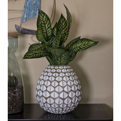 Vase en Résine Tibet Compact CM Ø27X27