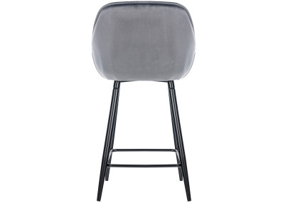 Ensemble de 2 tabourets de bar Gibson 76 en velours gris foncé
