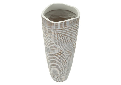 Vase Résine Bois Élégant CM Ø 18X45