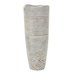 Vase Résine Bois Élégant CM Ø 18X45