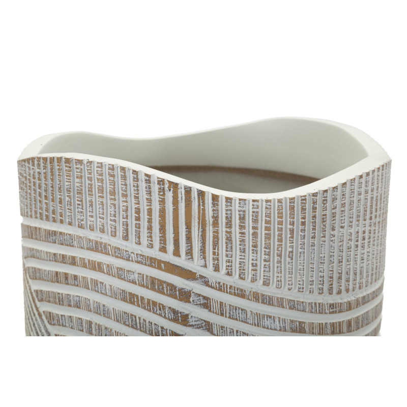 Vase Résine Bois Élégant CM Ø 18X45