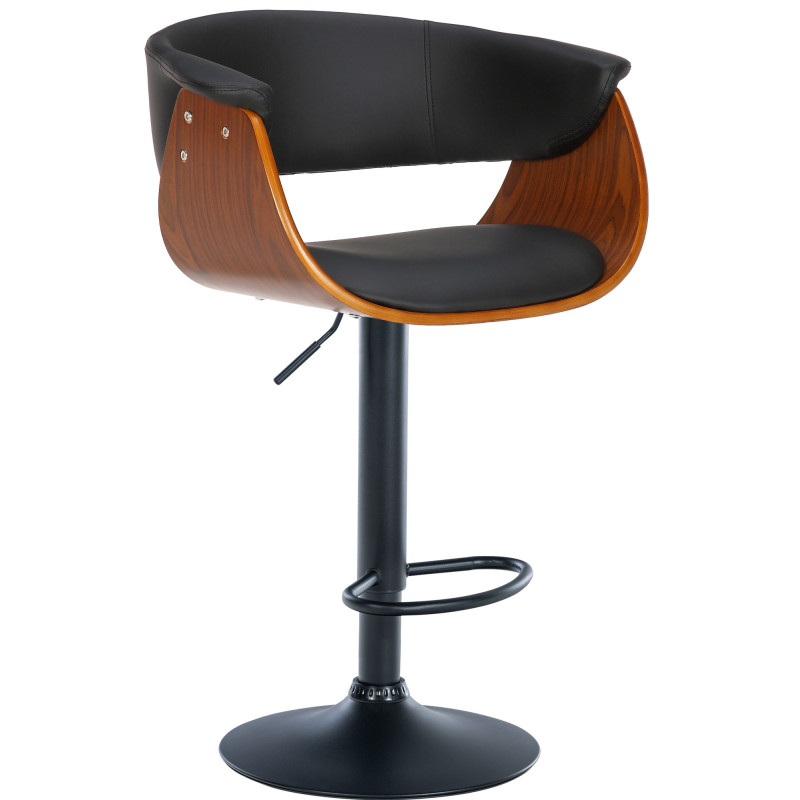 Tabouret de bar Vestal en similicuir noyer/noir