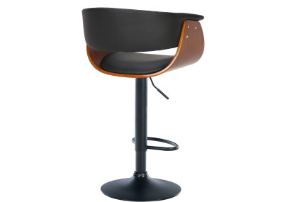 Taburete de bar Vestal Nogal/negro,Simil cuero