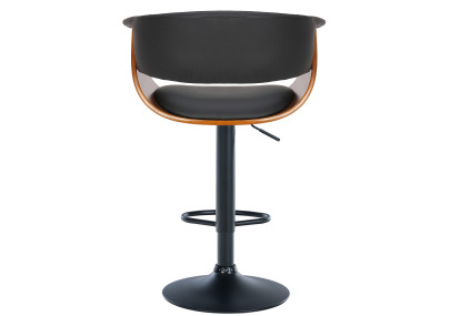 Tabouret de bar Vestal, similicuir, noyer/noir