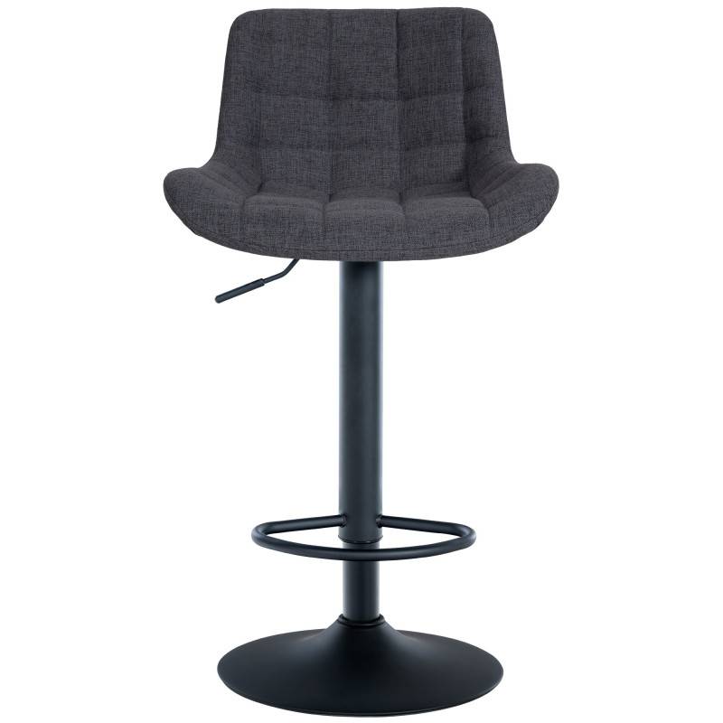 Lot de 2 tabourets de bar Tover tissu noir