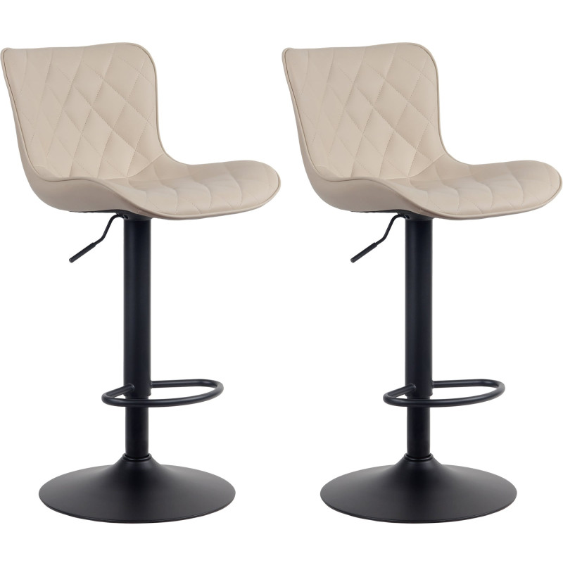 Set de 2 Taburetes de bar Emma Crema,Simil cuero