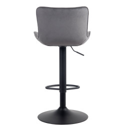 Ensemble de 2 tabourets de bar Emma en velours gris foncé