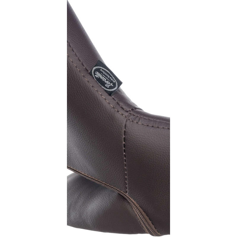Tabouret de bar Milet, similicuir, chromé brun