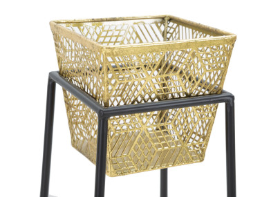 Antique Glam Square Vase Set of 2 Ø 23X70-20X60 cm - Iron