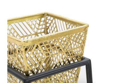 Antique Glam Square Vase Set of 2 Ø 23X70-20X60 cm - Iron