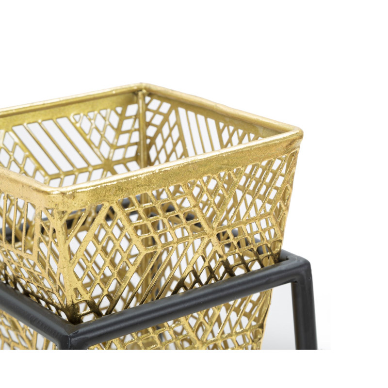 Antique Glam Square Vase Set of 2 Ø 23X70-20X60 cm - Iron