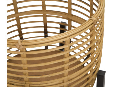 BOHO CHIC Set of 2 ROTIN Vase Holders Ø 41X47-33X39 cm - Rattan & Iron