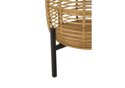 BOHO CHIC Set of 2 ROTIN Vase Holders Ø 41X47-33X39 cm - Rattan & Iron