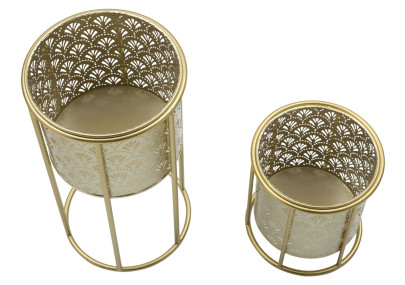 Glam GOLVY Vase Stand Set 2 pcs -A- Ø 21X40-19X22 cm - Iron