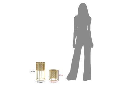 Glam GOLVY Vase Stand Set 2 pcs -A- Ø 21X40-19X22 cm - Iron