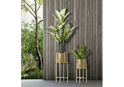 Glam GOLVY Vase Stand Set of 2 -B- Ø 21X52-19X42 cm - Iron