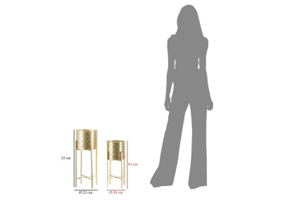 Glam GOLVY Vase Stand Set of 2 -B- Ø 21X52-19X42 cm - Iron