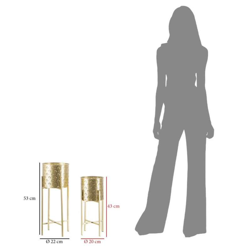 Glam GOLVY Vase Stand Set of 2 -B- Ø 21X52-19X42 cm - Iron