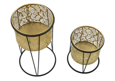 Glam LEAVY Dual Vase Stand Ø 21X40-19X22 cm - Iron