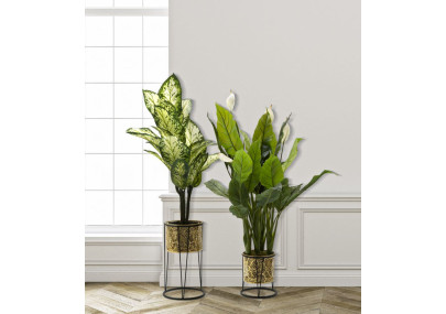 Glam LEAVY Dual Vase Stand Ø 21X40-19X22 cm - Iron