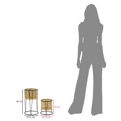 Glam LEAVY Dual Vase Stand Ø 21X40-19X22 cm - Iron