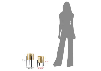 Glam GLISSY Vase Set 2 pcs -A- Ø 21X38-19X28 cm - Iron