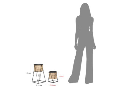 BOHO CHIC OSAKA Set of 2 Vase Holders Ø 21X40-19X22 cm - Iron