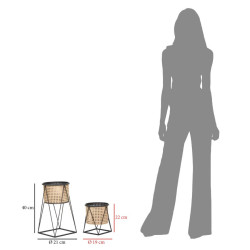 BOHO CHIC OSAKA Set of 2 Vase Holders Ø 21X40-19X22 cm - Iron