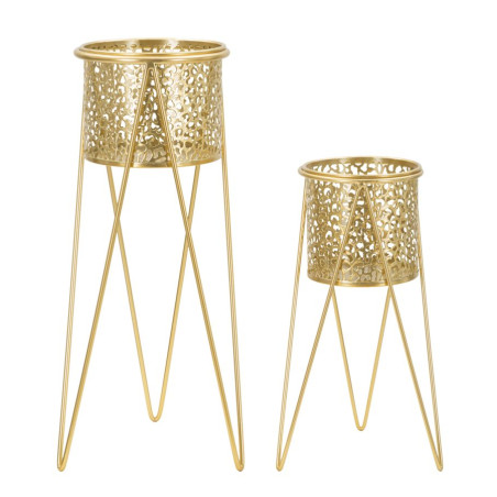 Glam Set of 2 OR Vase Holders 21X20X46-18X18X32 cm - Iron