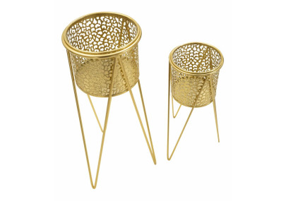 Glam Set of 2 OR Vase Holders 21X20X46-18X18X32 cm - Iron