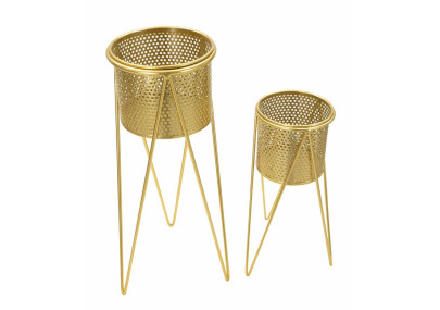 Glam Set of 2 GLAT Vase Holders 21X20X46-18X18X32 cm - Iron