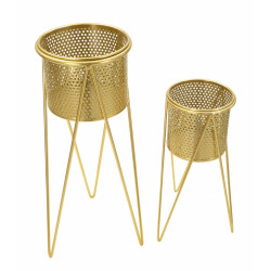 Glam Set of 2 GLAT Vase Holders 21X20X46-18X18X32 cm - Iron