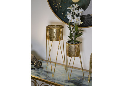 Glam Set of 2 GLAT Vase Holders 21X20X46-18X18X32 cm - Iron