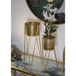 Glam Set of 2 GLAT Vase Holders 21X20X46-18X18X32 cm - Iron