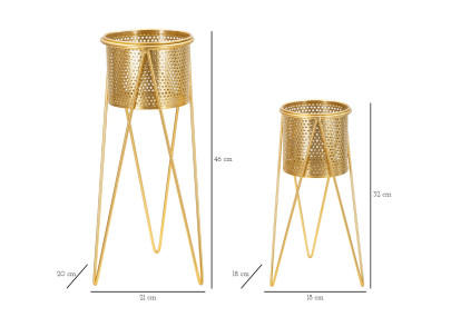 Glam Set of 2 GLAT Vase Holders 21X20X46-18X18X32 cm - Iron