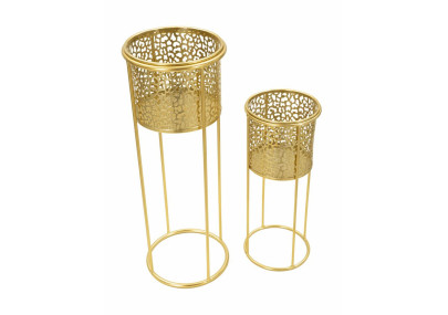 Glam Set of 2 NAT Vase Holders Ø 17X46-14X34 cm - Iron