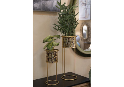 Glam Set of 2 NAT Vase Holders Ø 17X46-14X34 cm - Iron