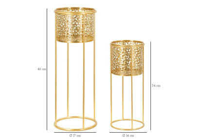 Glam Set of 2 NAT Vase Holders Ø 17X46-14X34 cm - Iron
