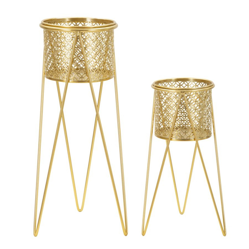 Glam Set of 2 NAT Vase Holders 21X20X46-18X18X32 cm - Iron