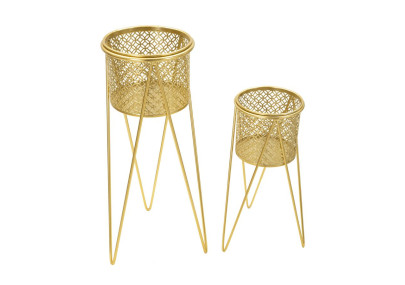 Glam Set of 2 NAT Vase Holders 21X20X46-18X18X32 cm - Iron