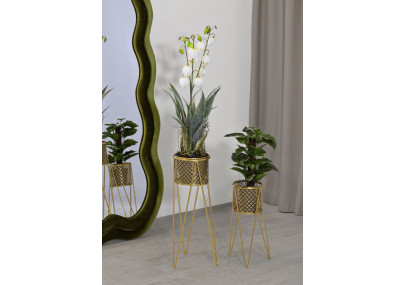 Glam Set of 2 NAT Vase Holders 21X20X46-18X18X32 cm - Iron