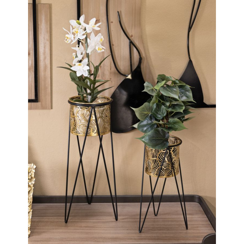 Glam Set of 2 DRAK Vase Holders 21X20X46-18X18X32 cm - Iron