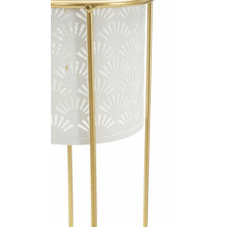 Glam Set of 2 WHITE Vase Holders Ø 17X46-14X34 cm - Iron