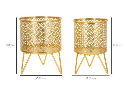 Glam CECI Vase Stand Set of 2 Ø 16X20-13X20 cm - Iron
