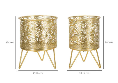 Glam NATY Vase Stand Set 2 pcs Ø 16X20-13X20 cm - Iron