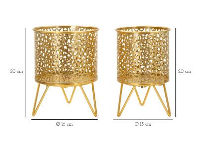 Glam Set of 2 PINY Vase Holders Ø 16X20-13X20 cm - Iron