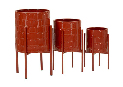 MODERN ARCHY Triple Vase Stand Set Ø 36X56,5-30X48,5-24X37,5 cm - Iron