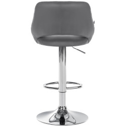 Tabouret de bar Milet, similicuir, chromé gris
