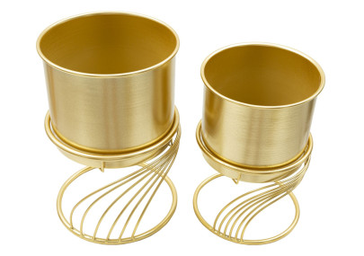 Glam Spiral Vase Stand Set 2 pcs Ø 23X35-20X30 cm - Iron
