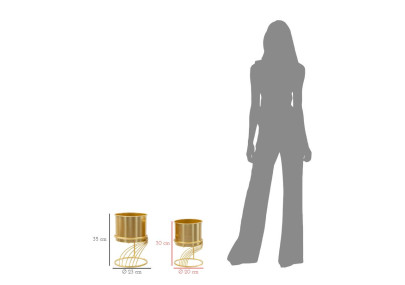 Glam Spiral Vase Stand Set 2 pcs Ø 23X35-20X30 cm - Iron